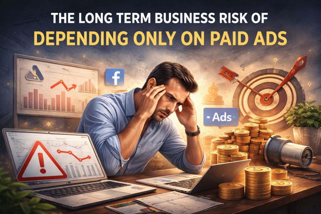 risk of depending only on paid ads for long term business growth
